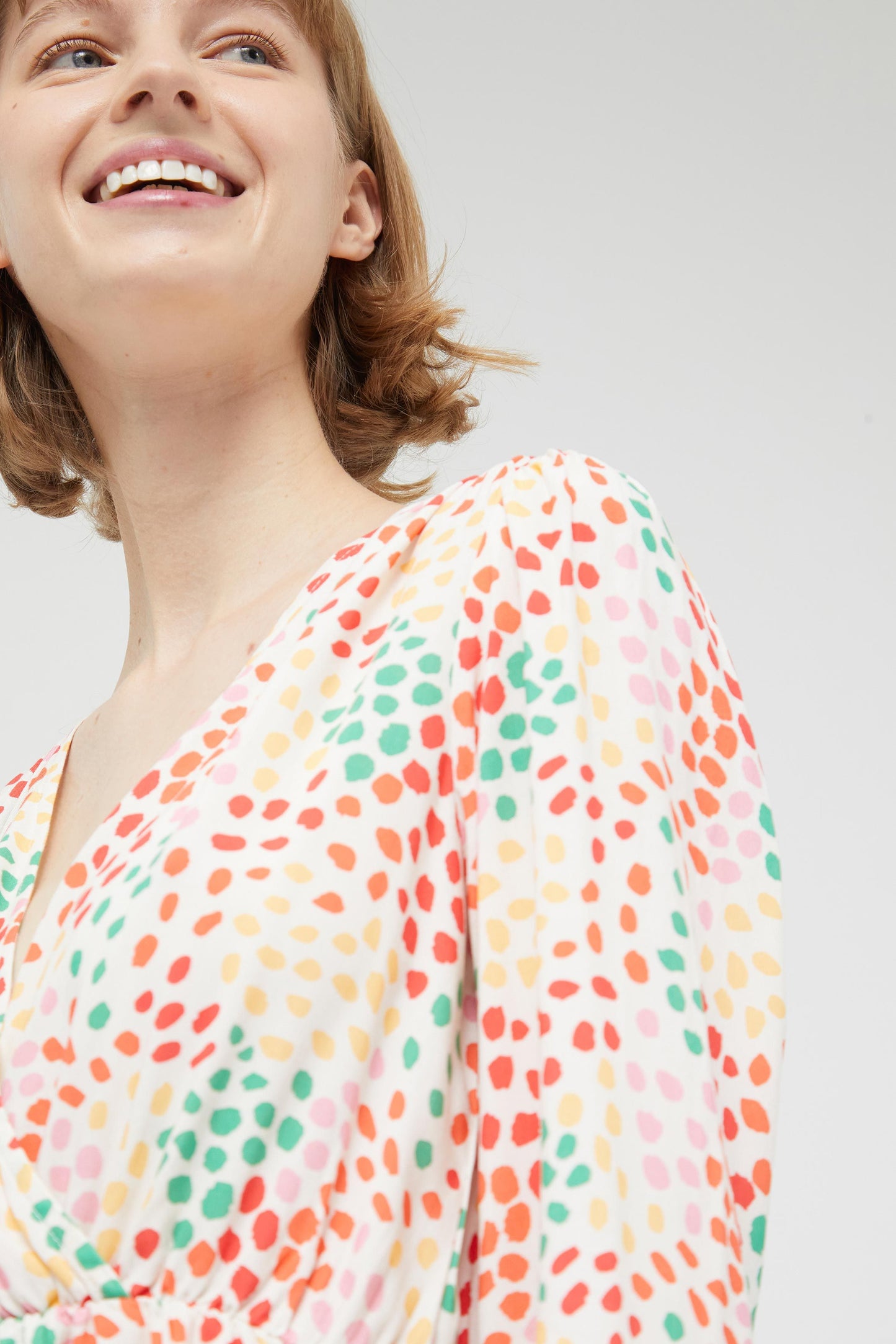 Polka Dot Printed Mini Dress