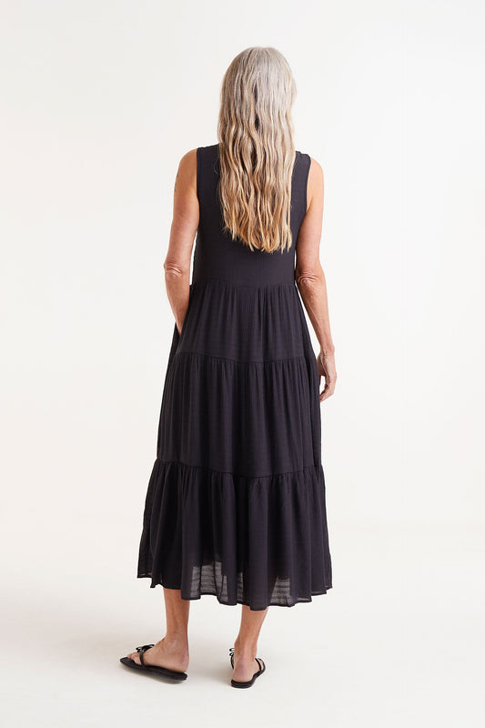 Black Midi Strap Dress