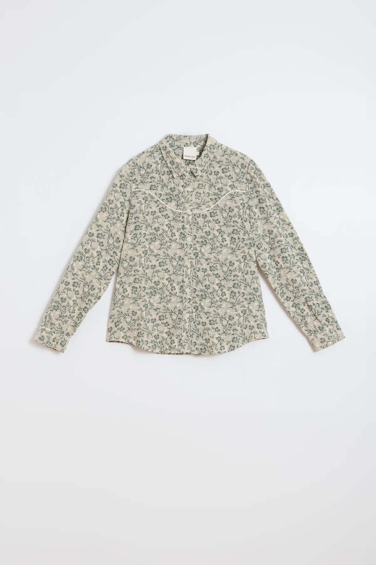 Green Western Flower Shirt