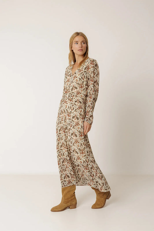 Lantern Printed Sleeve Dress