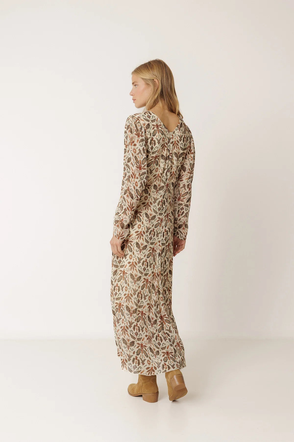 Lantern Printed Sleeve Dress