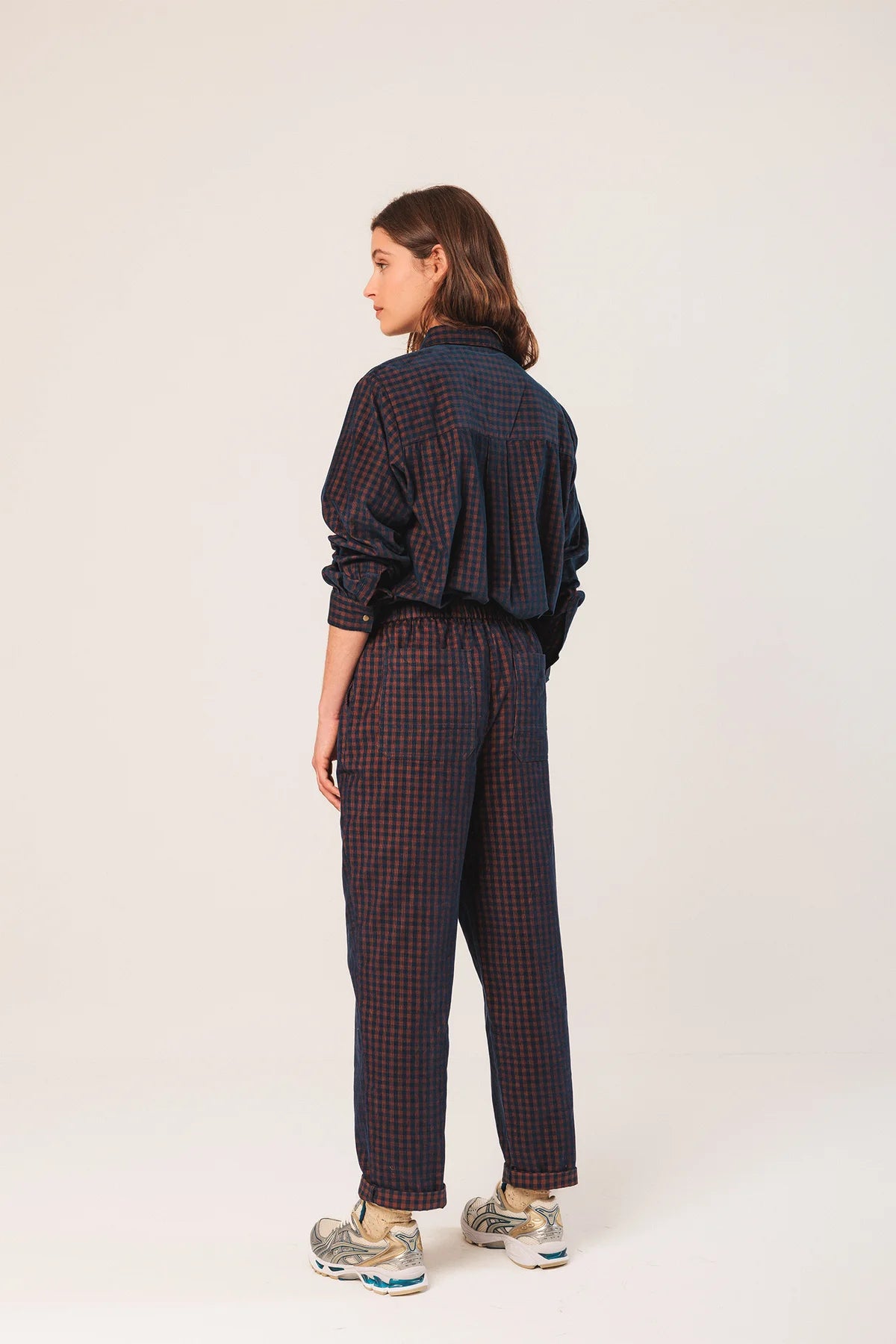 Vichy Elastic Micro-Corduroy Pants