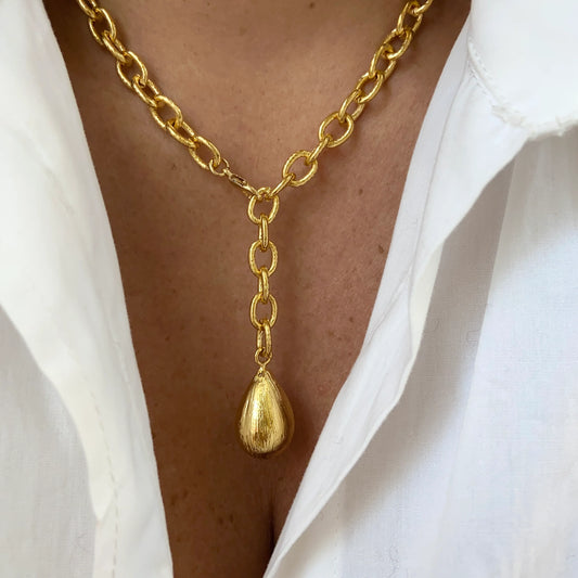 Adjustable Necklace With Gold ball Detail