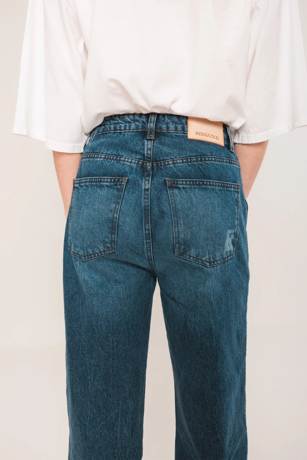 Washed Denim Trousers