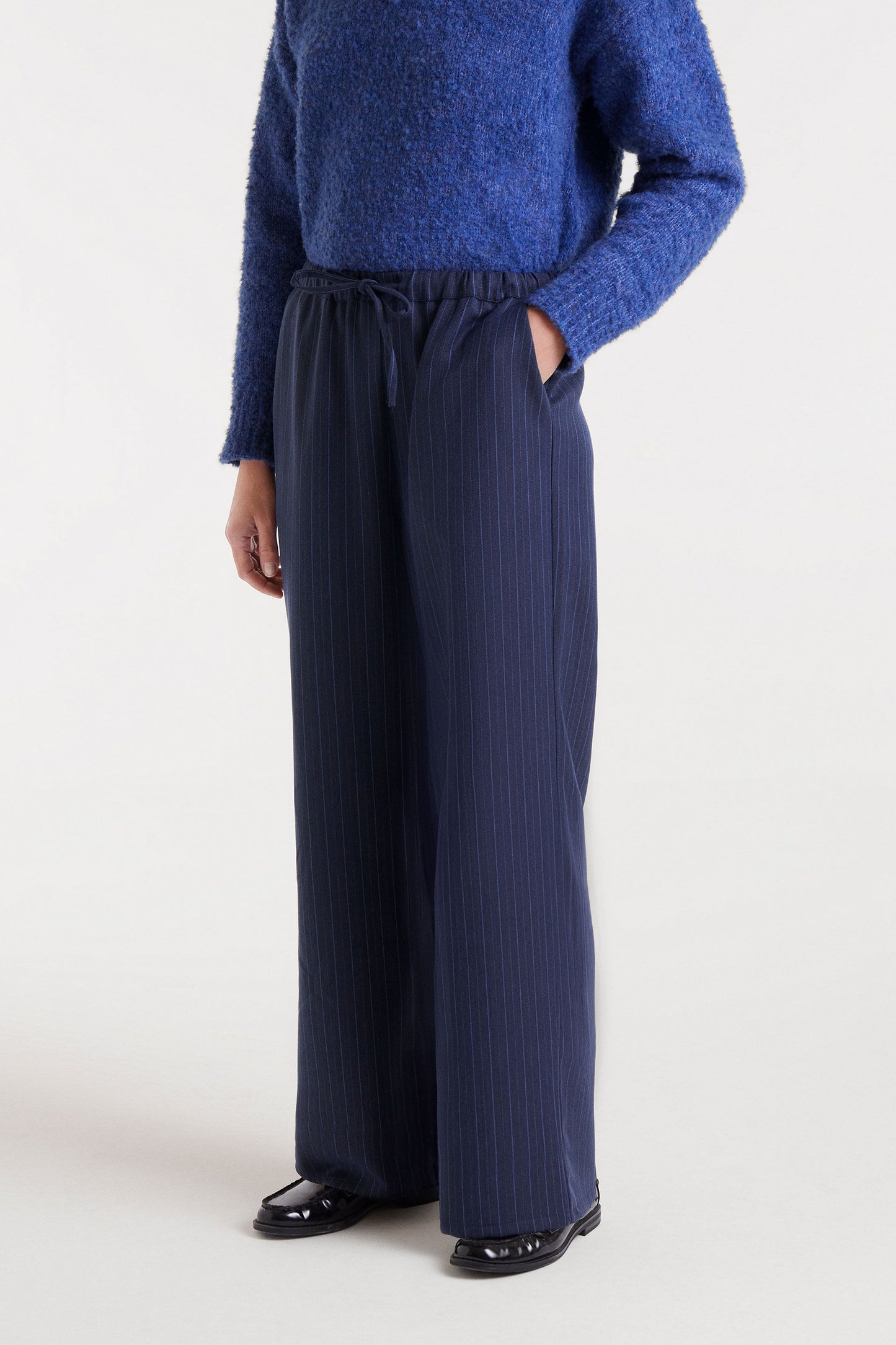 Elasticated Blue Stripe Pants