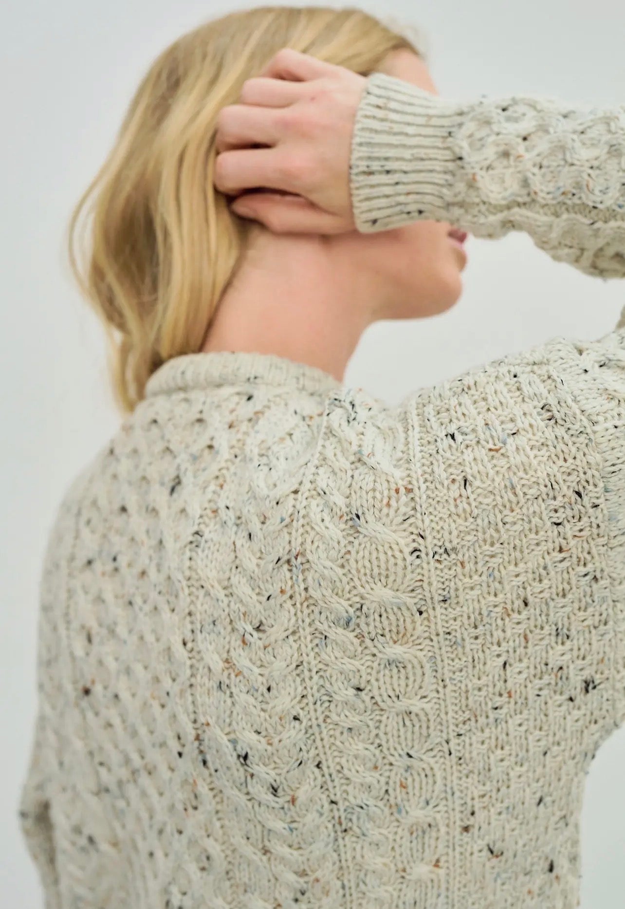 Aran Inisheer Traditional Ladies Flecked Cream Sweater