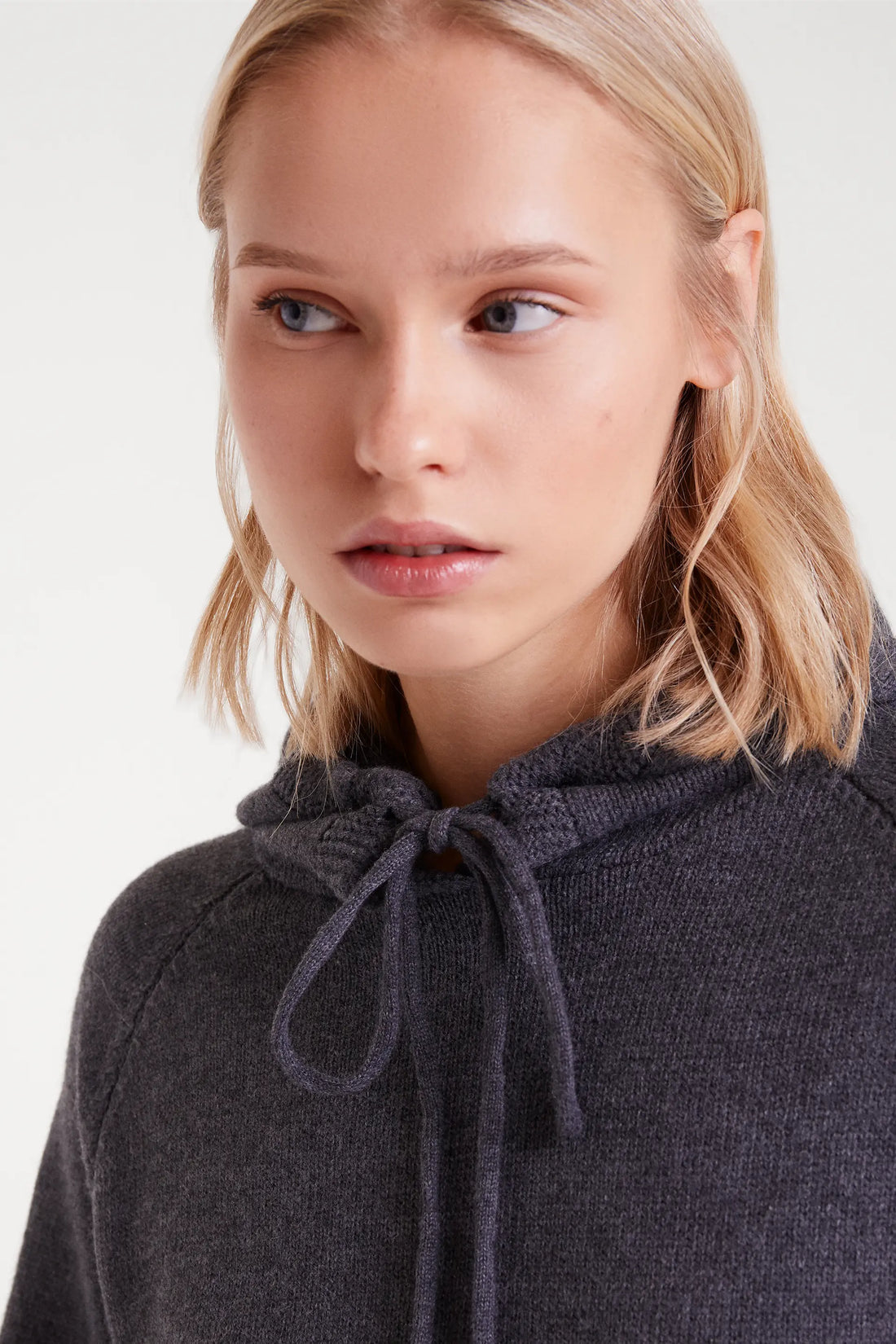 Grey Fine Knit Sweatshirt
