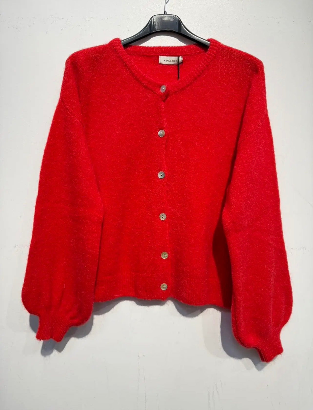 Red Alpaca and Wool Cardigan