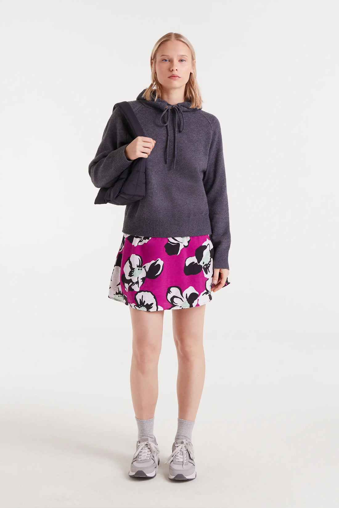 Grey Fine Knit Sweatshirt