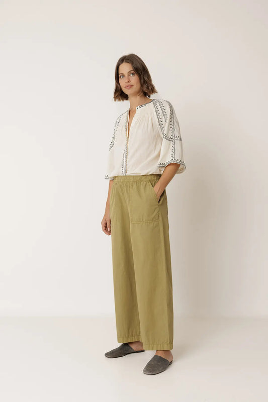 Straight Poplin Pant
