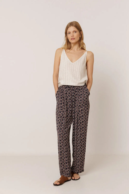 Flowy Block-Print Trousers