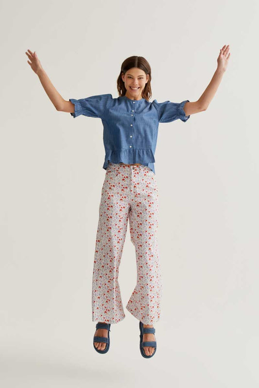 Light Blue 100% Cotton Chambray Shirt