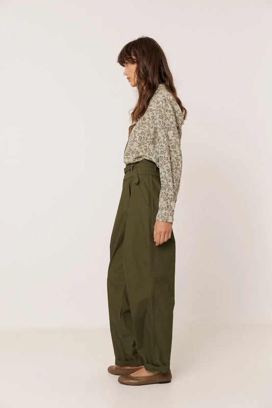 Green Western Flower Shirt