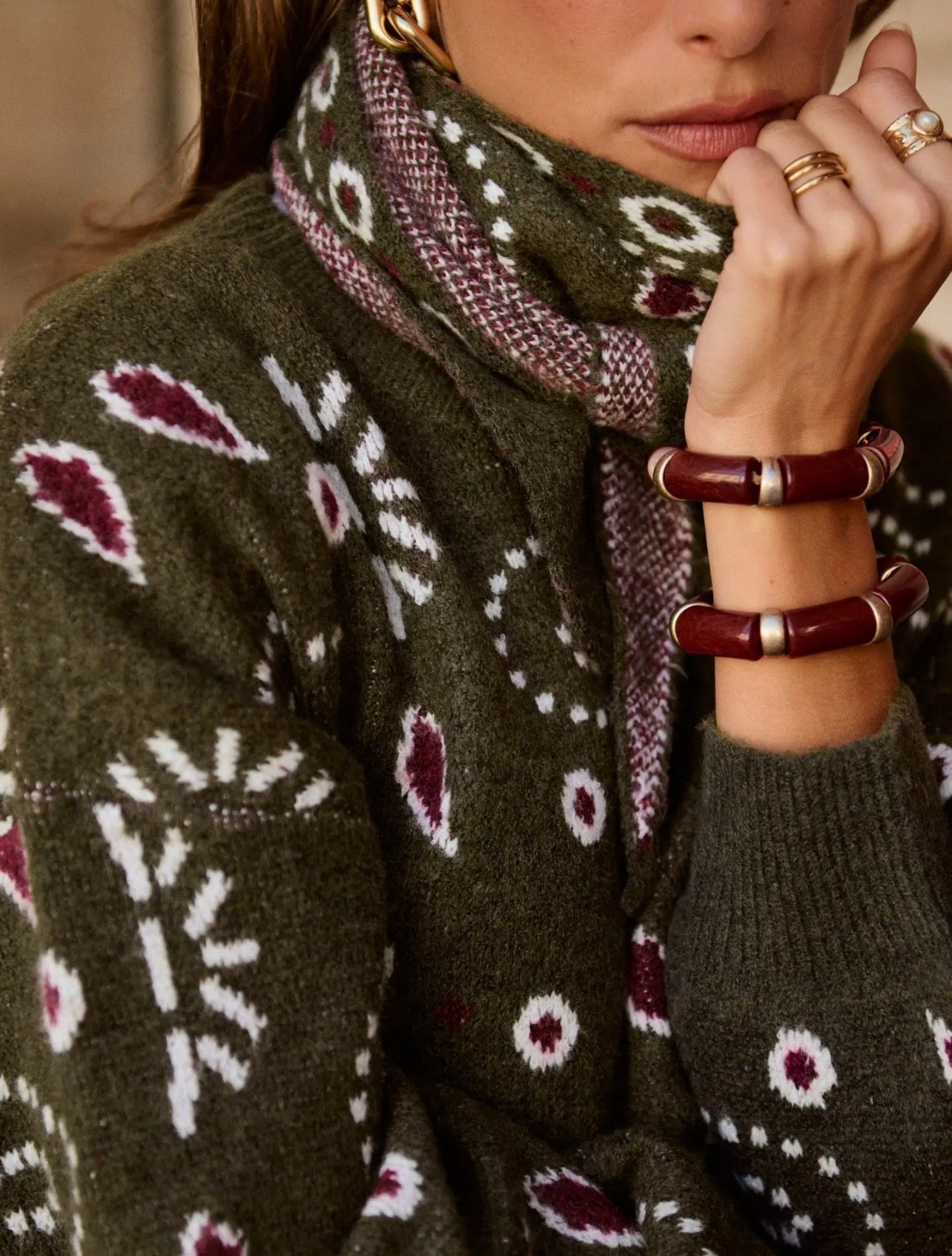 Khaki Pearl Sweater