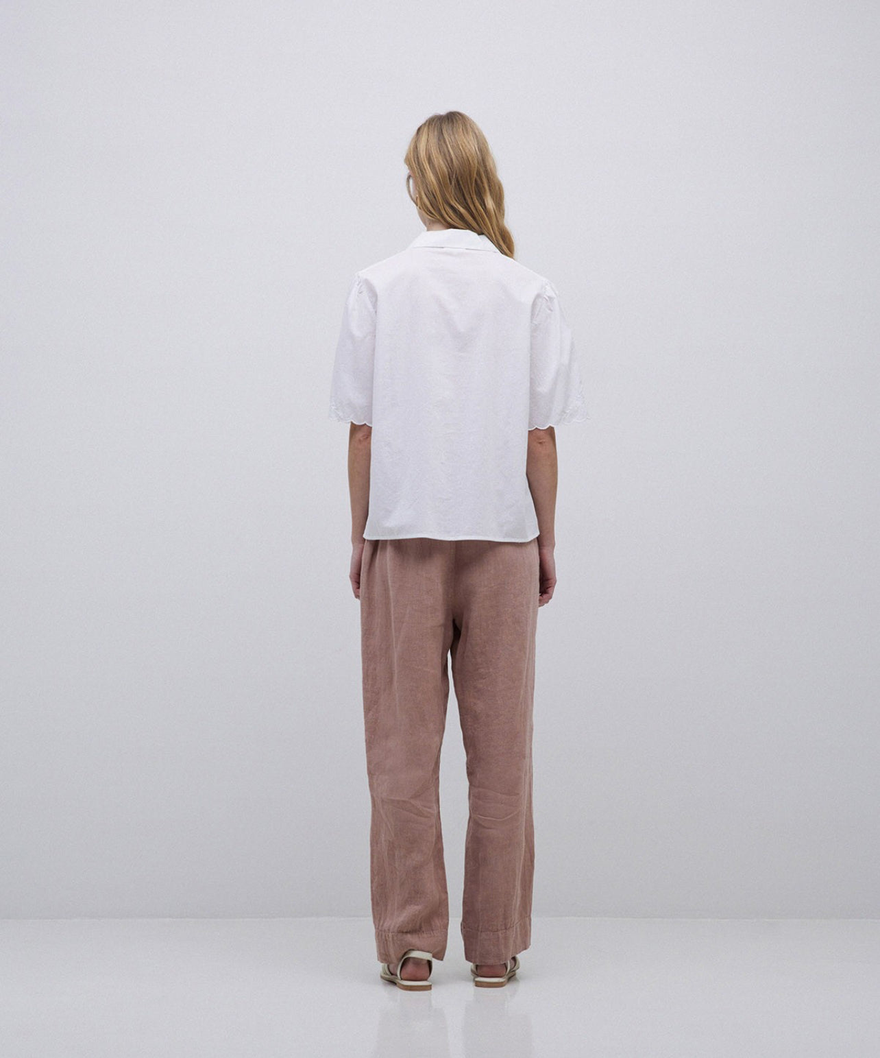White Cotton Shirt With Embroidery