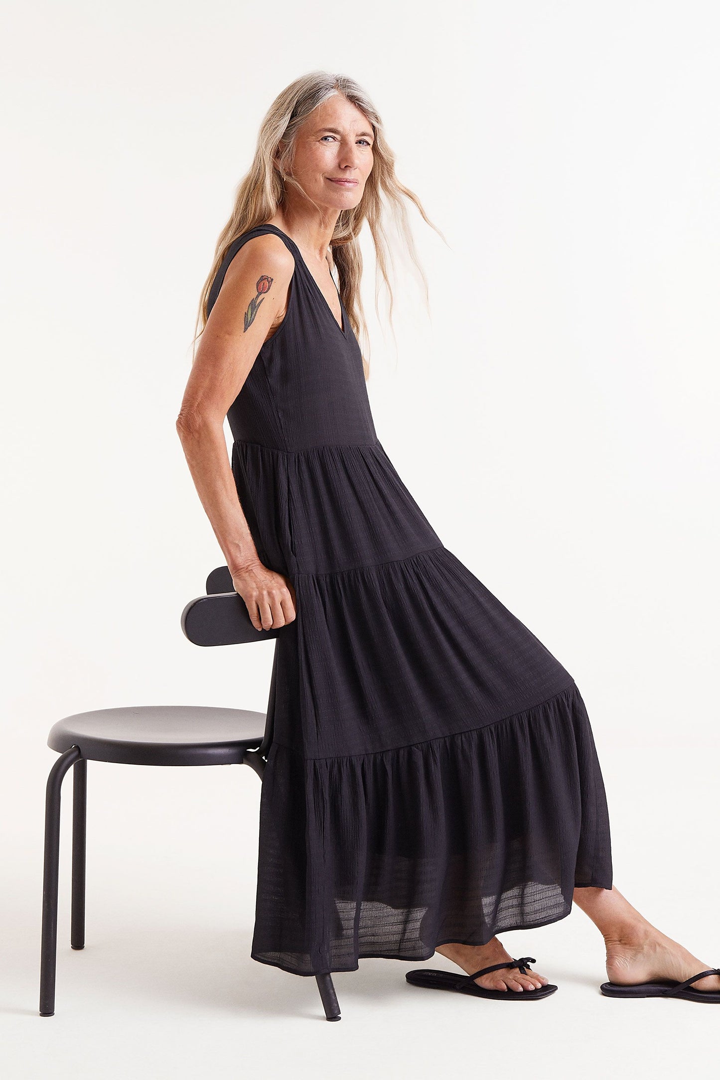 Black Midi Strap Dress