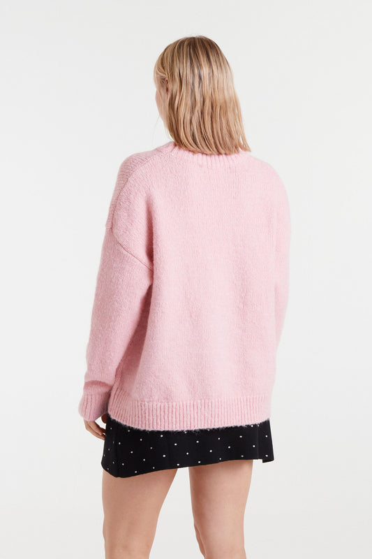 Jacquard knit Sweater with Strawberry Print