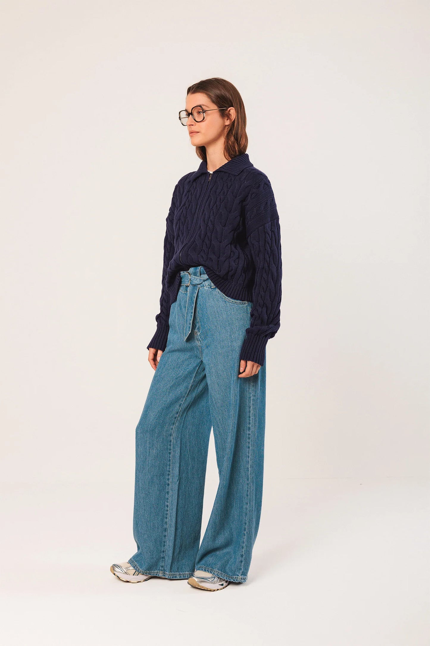 Cotton Cable-Knit Jacket