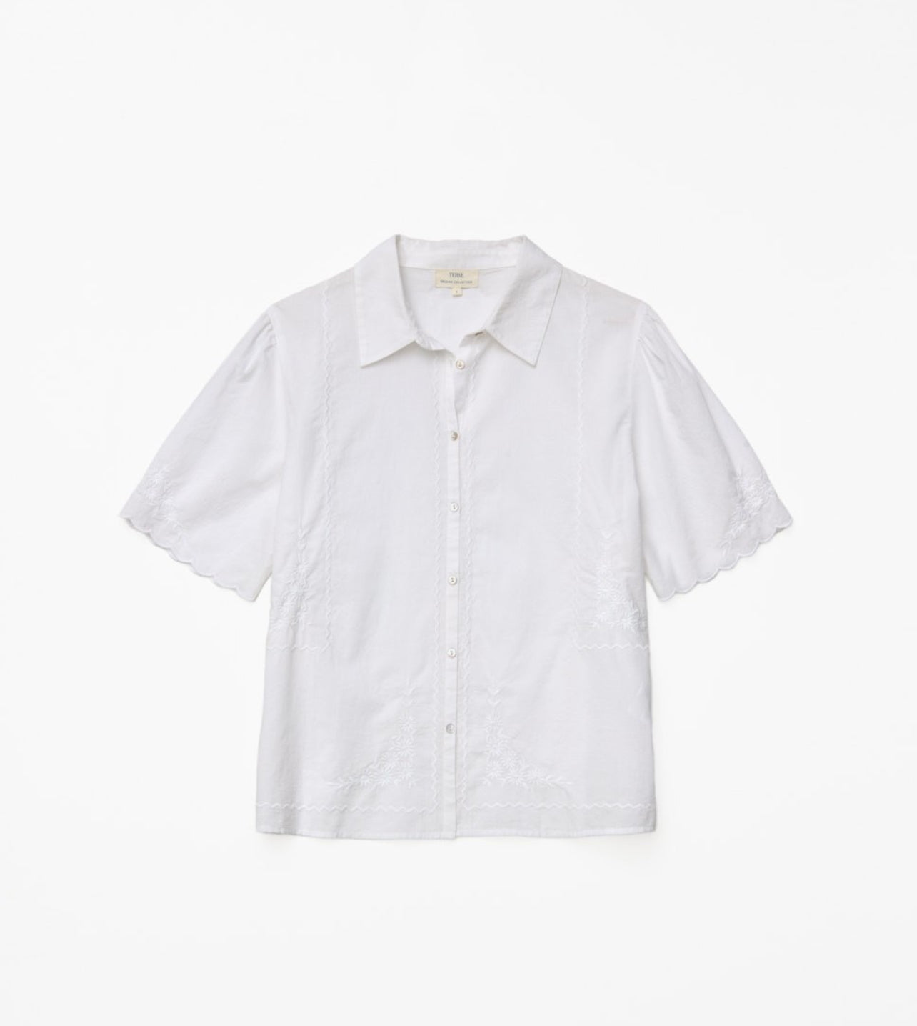 White Cotton Shirt With Embroidery