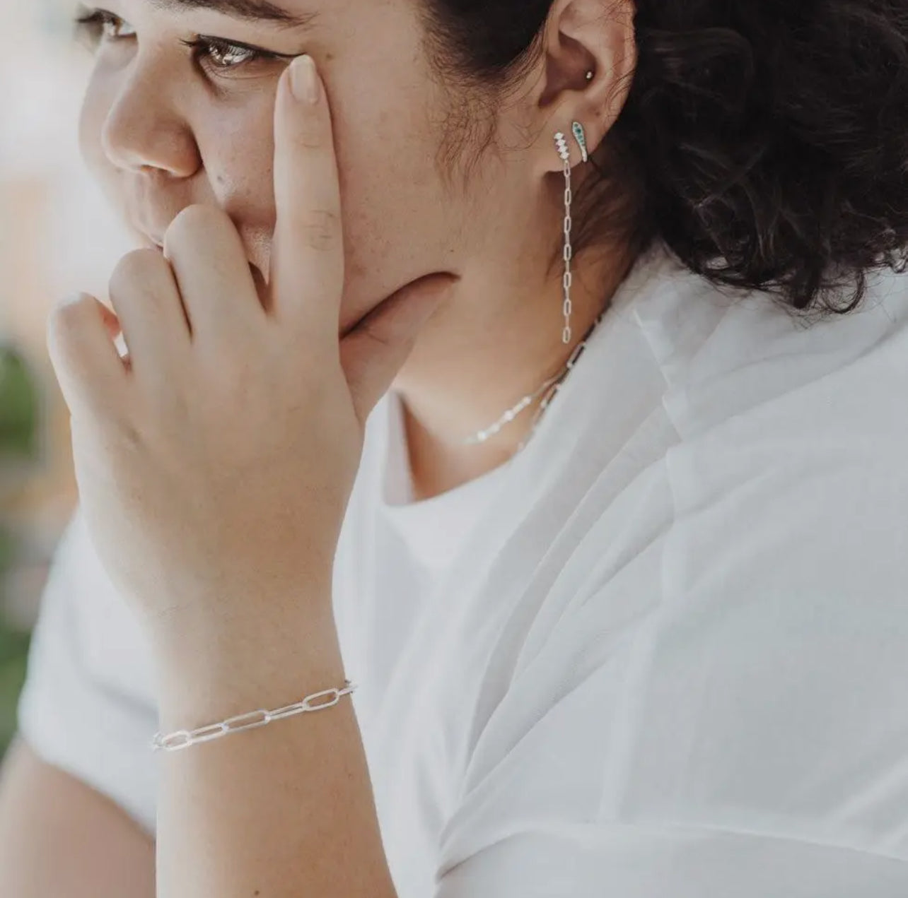 Silver Paperclip Bracelet