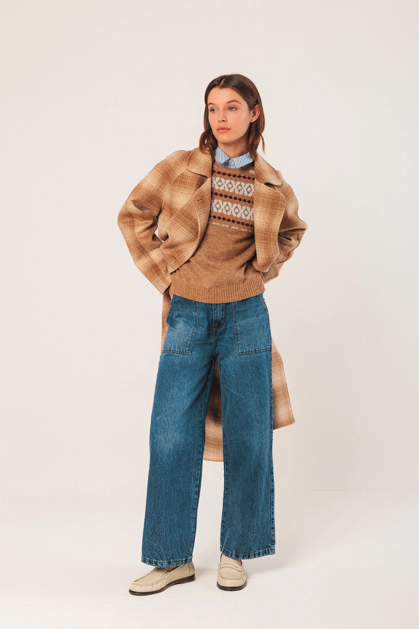 Jacquard Border Sweater