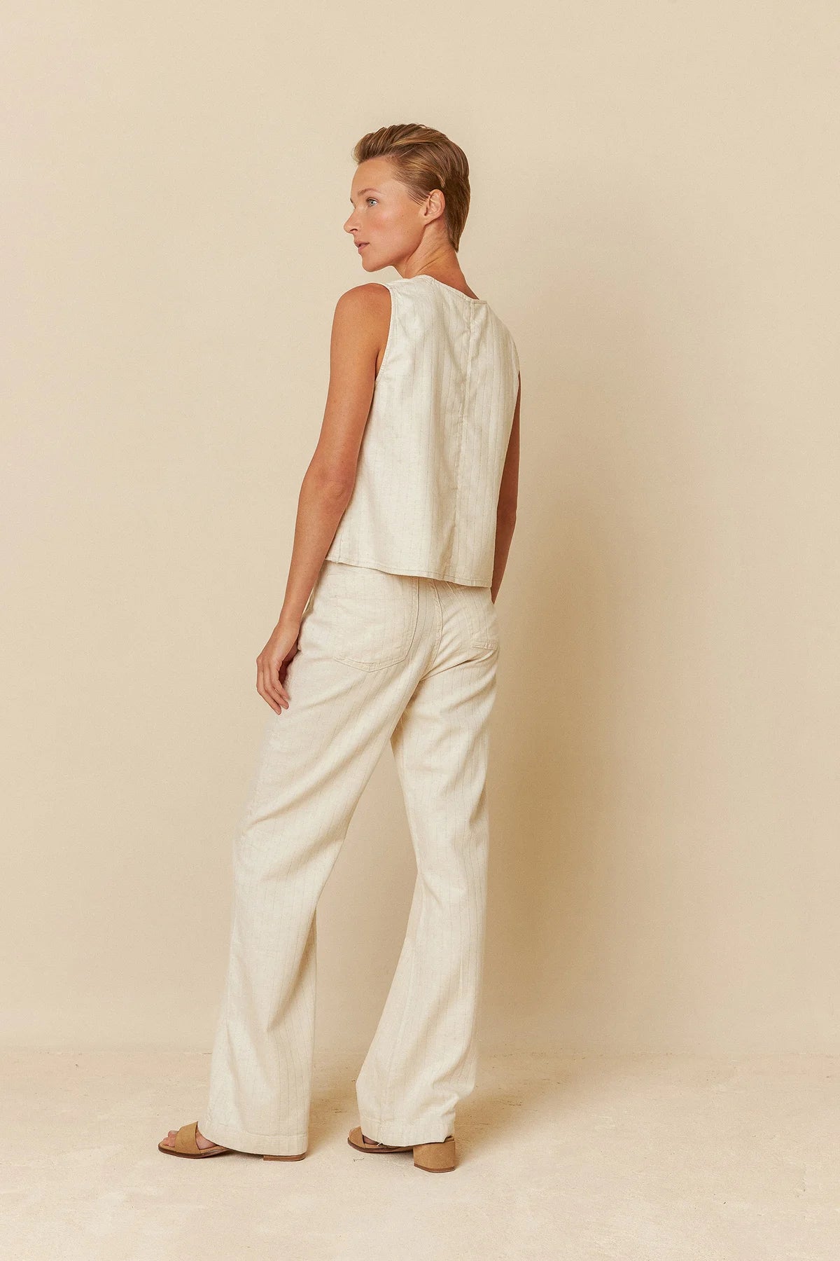 Pinstripe Twill Vest