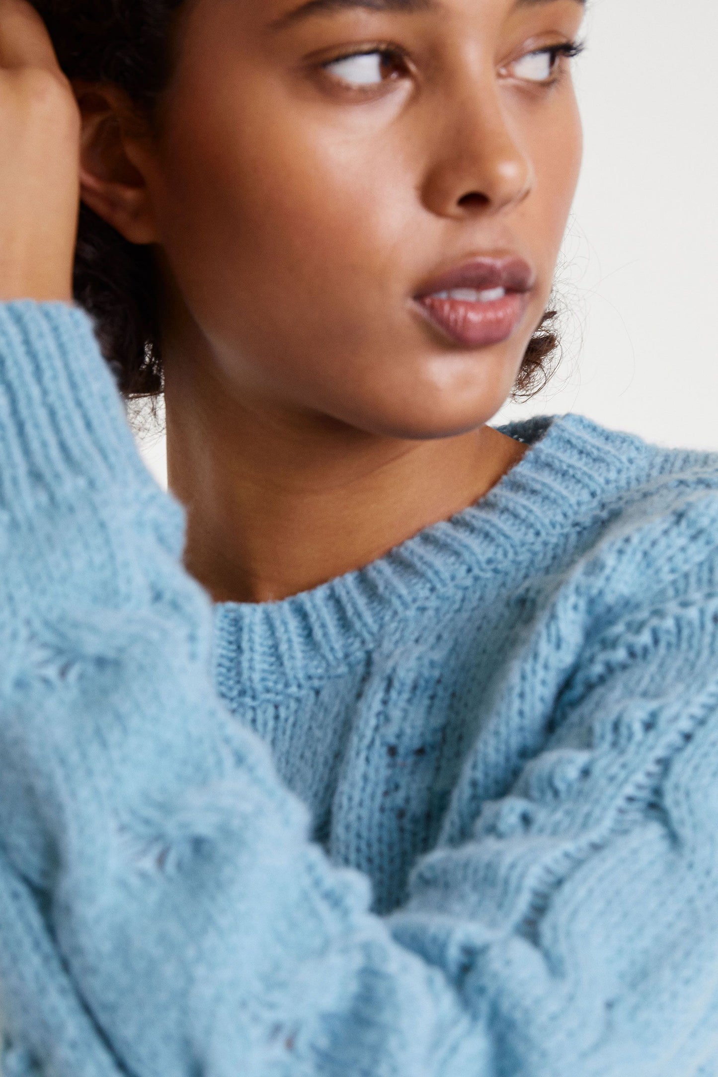 Blue Textured Jumper