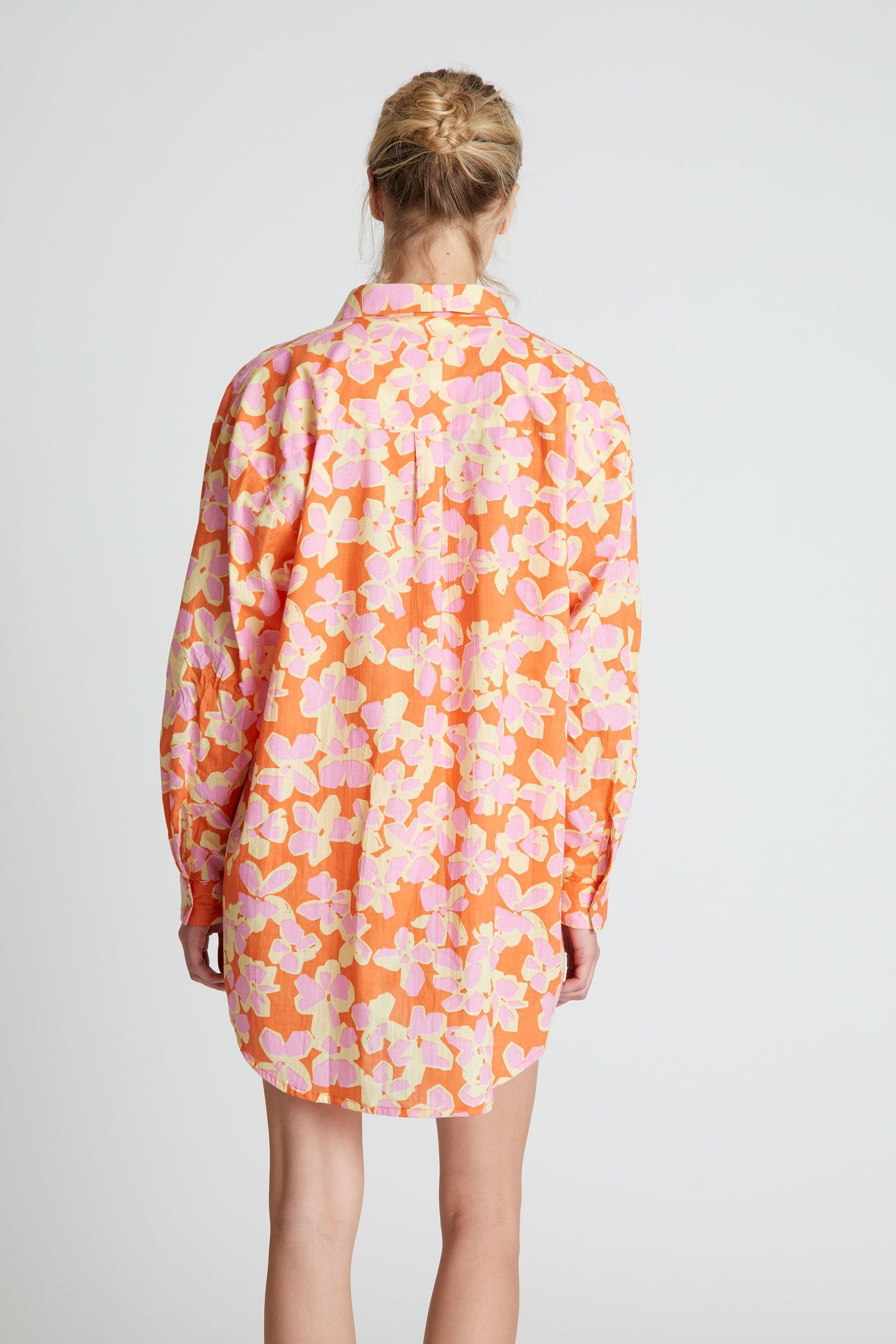 Orange Rubra Printed Oversize Shirt