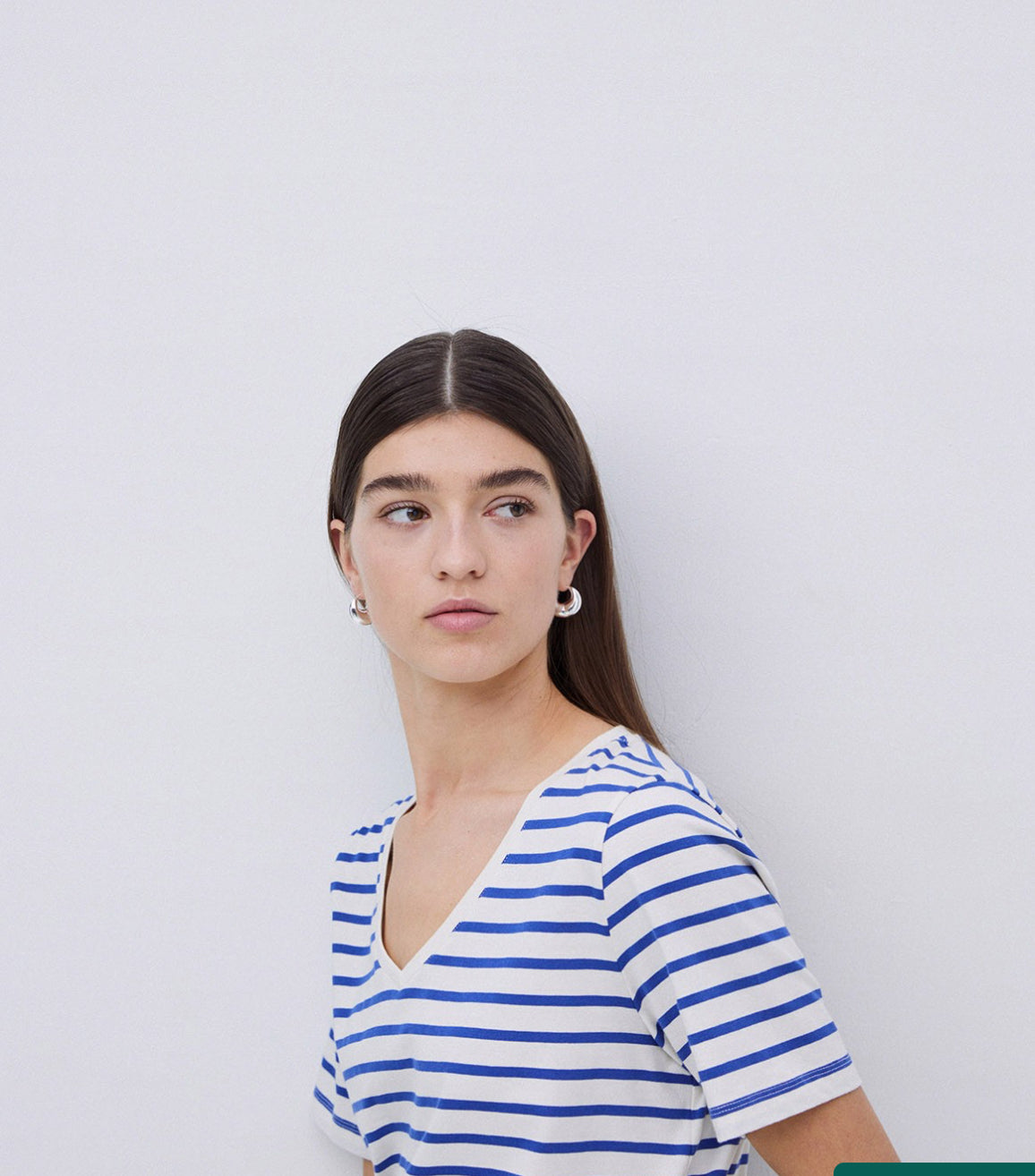 Stripe V Neck T-shirt