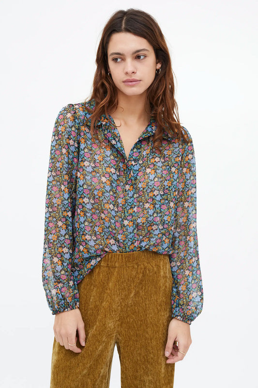 Flowers Lurex Print Shirt
