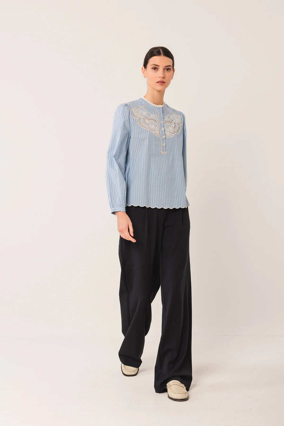Embroidered Poplin Blouse