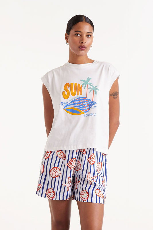Beach Printed T-shirt Fantastic