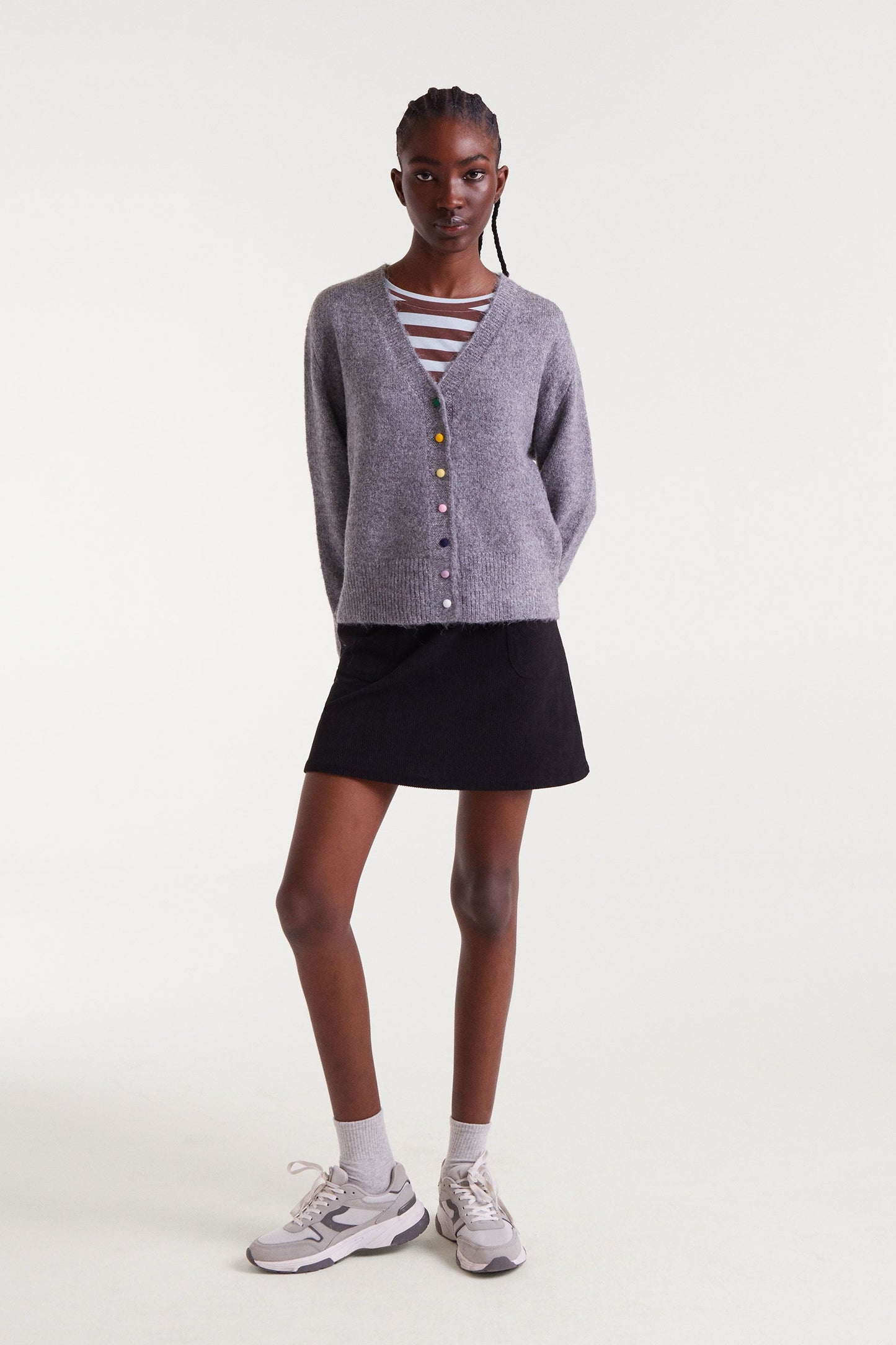 Grey Knitted Cardigan