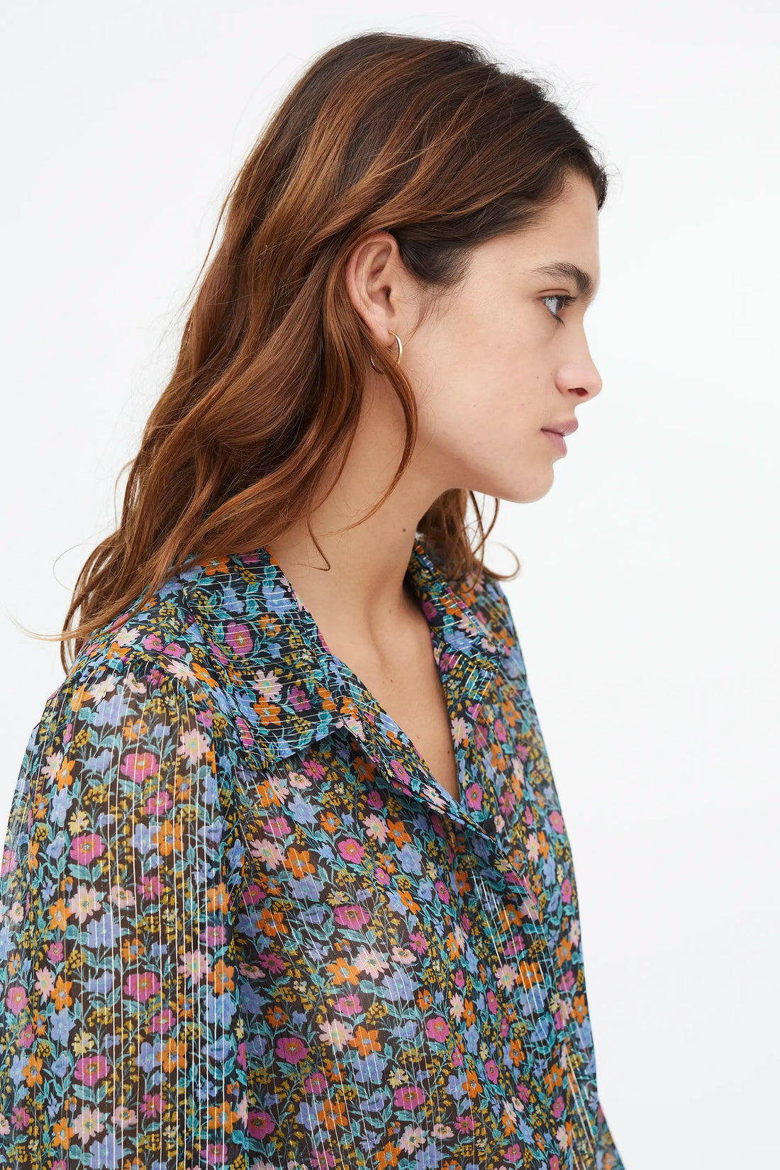 Flowers Lurex Print Shirt