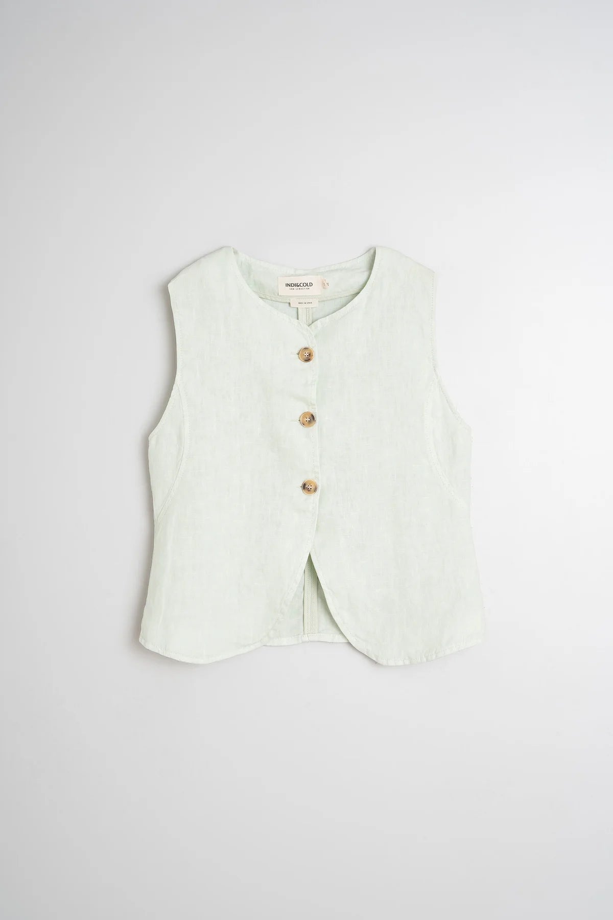 Soft Green Linen Vest