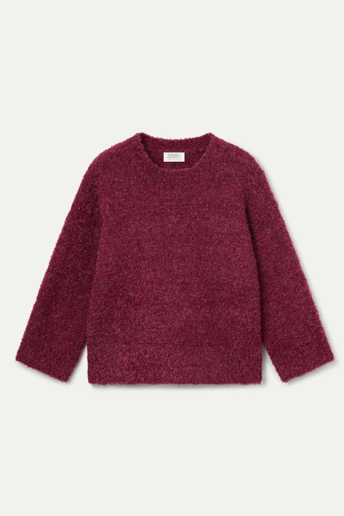Burgundy Textured Knit Sweater
