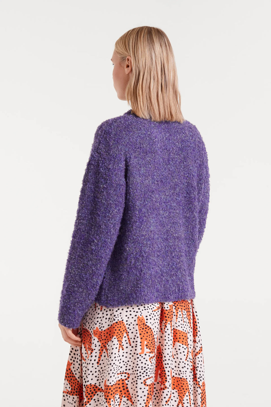 Purple Textured Knit Sweater