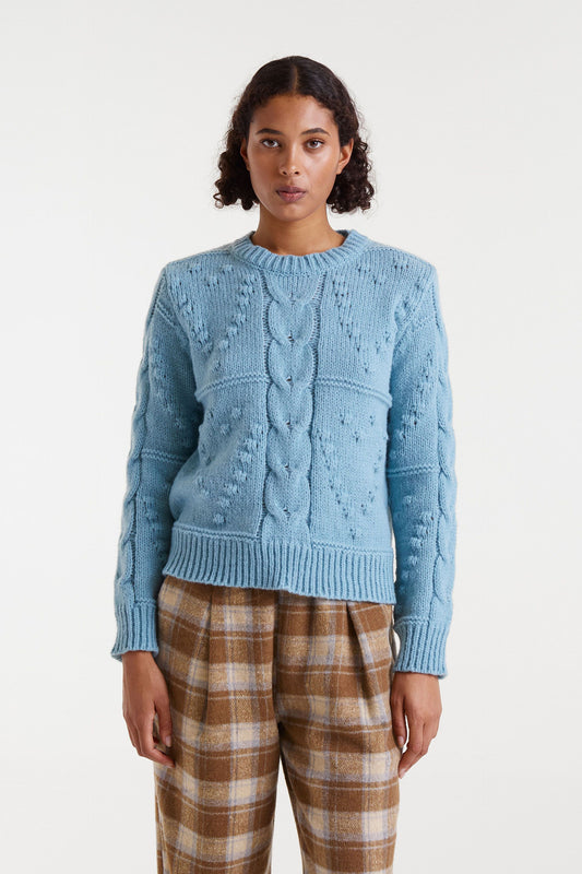 Blue Textured Jumper