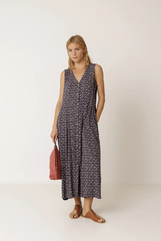 Multi Block-Print Dress