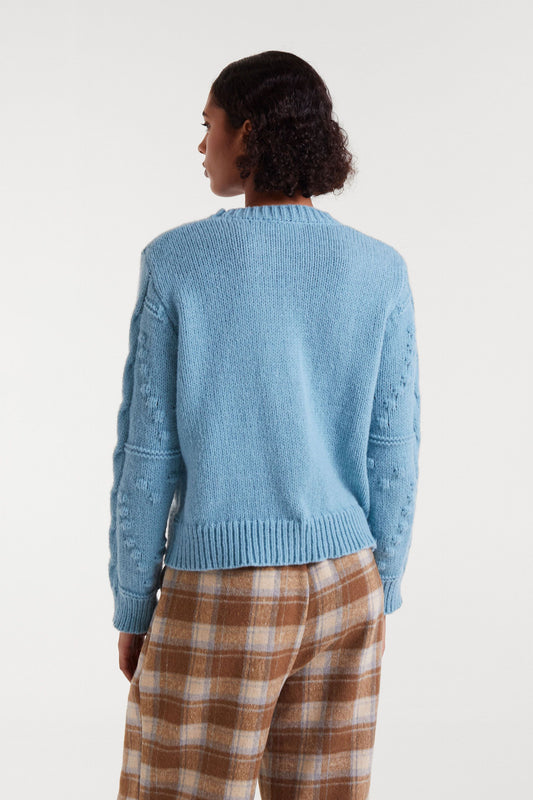 Blue Textured Jumper