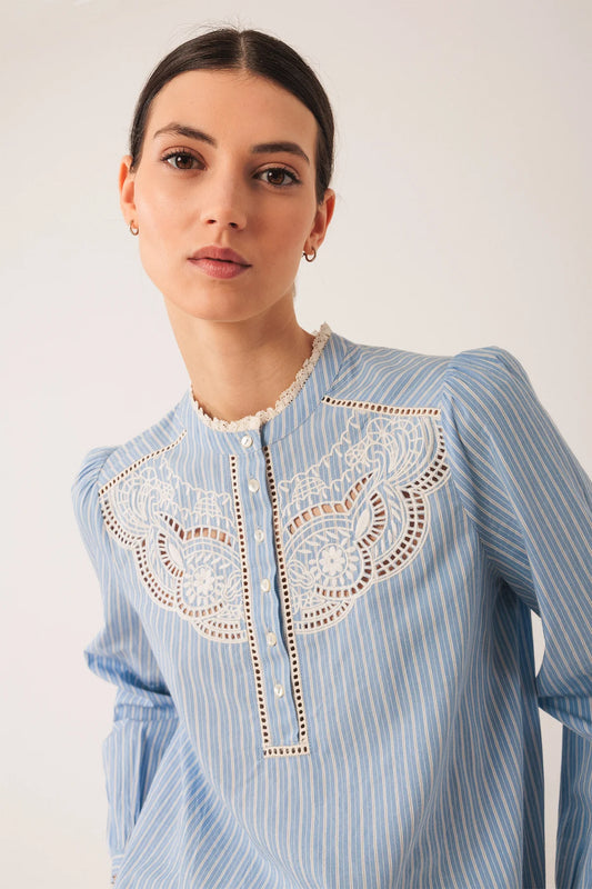 Embroidered Poplin Blouse