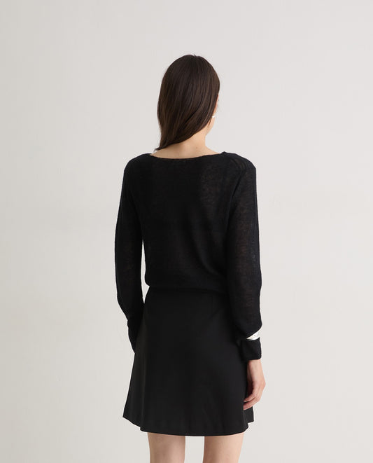 Black Merino-Blend Sweater