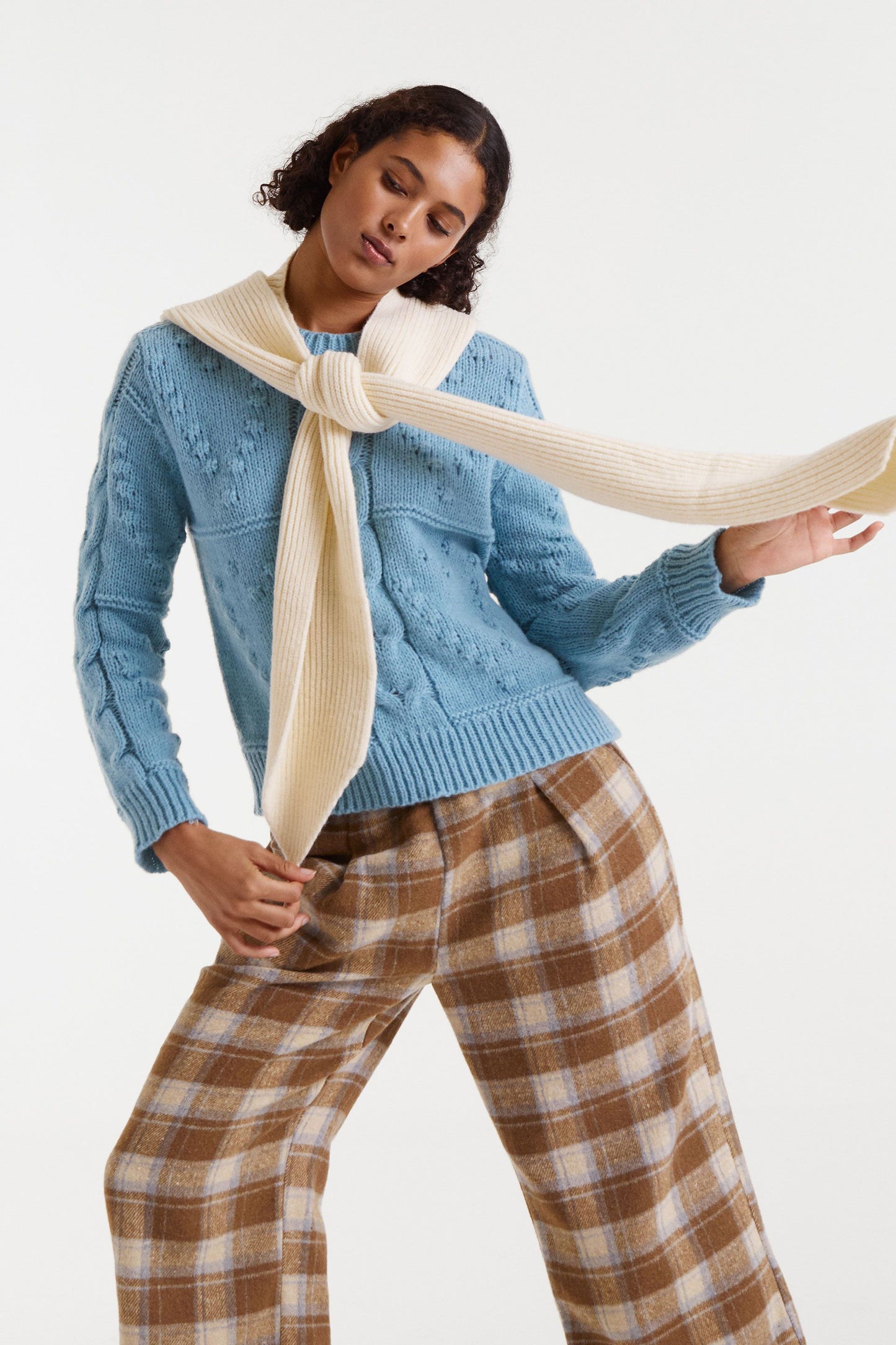 Blue Textured Jumper