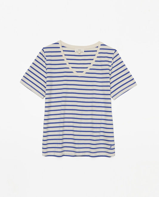 Stripe V Neck T-shirt