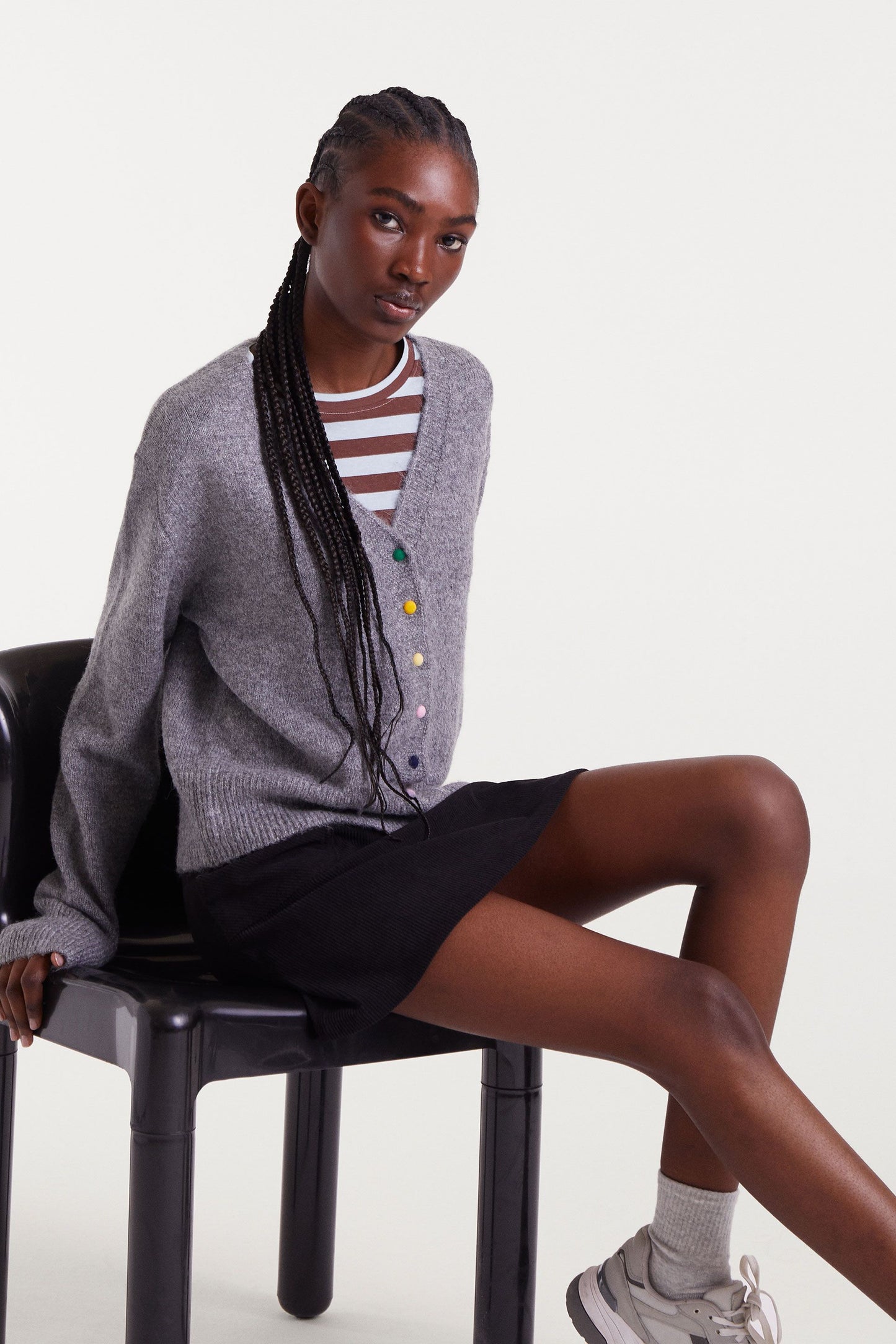 Grey Knitted Cardigan