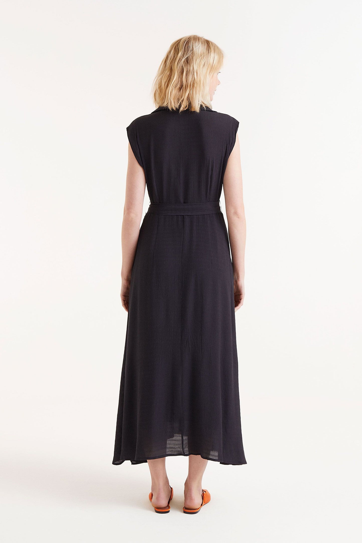 Black Midi Shirt Dress