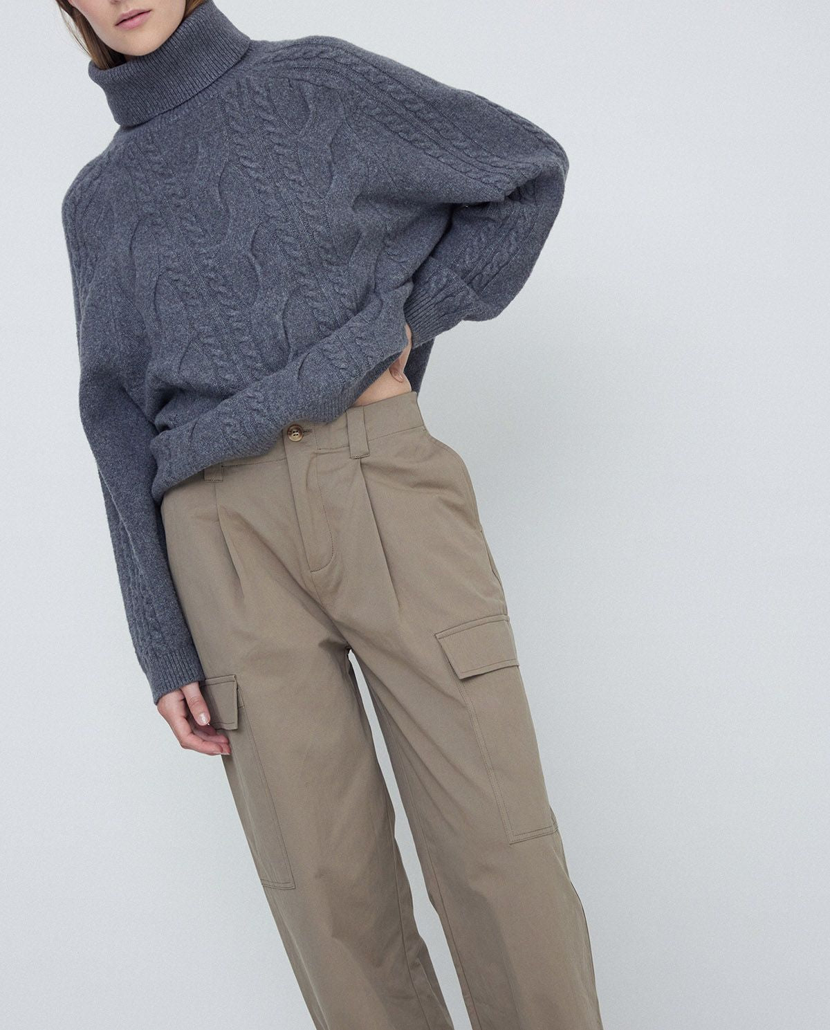 Khaki Cargo Trousers