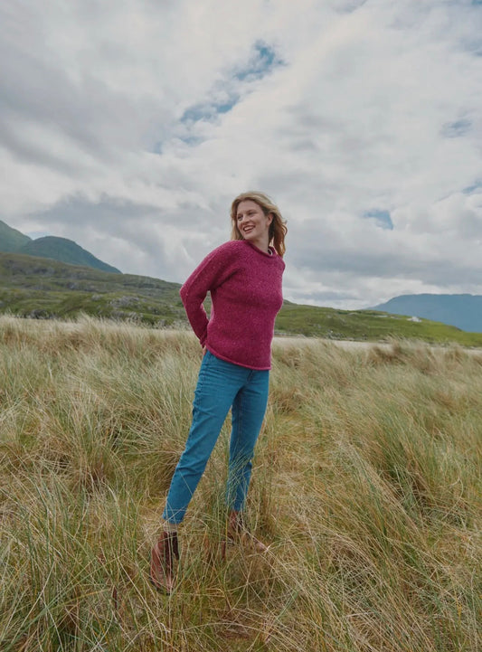 Aran Brackloon Ladies Tweed Roll Neck Sweater