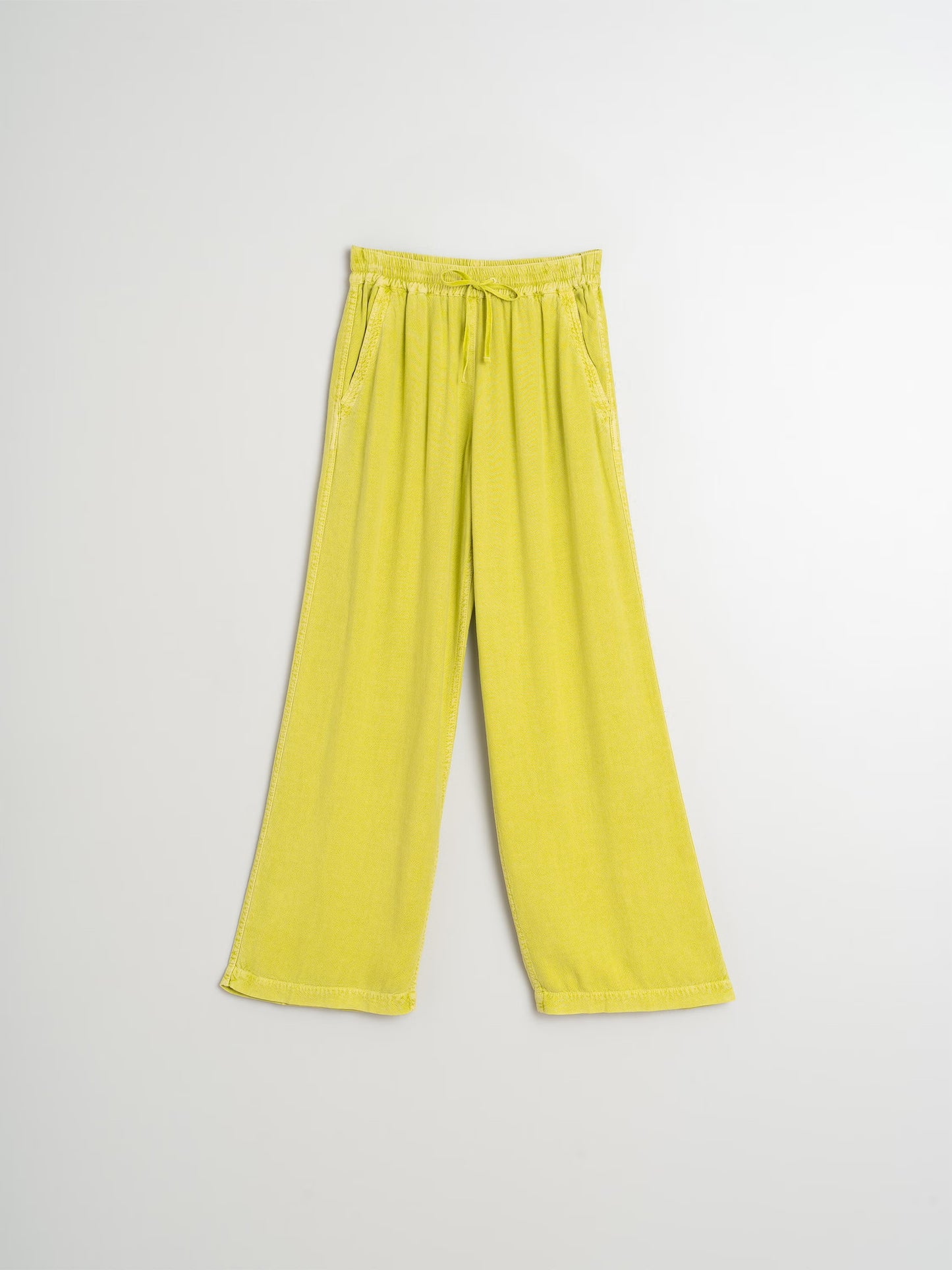Green Wide Leg Linen Trousers