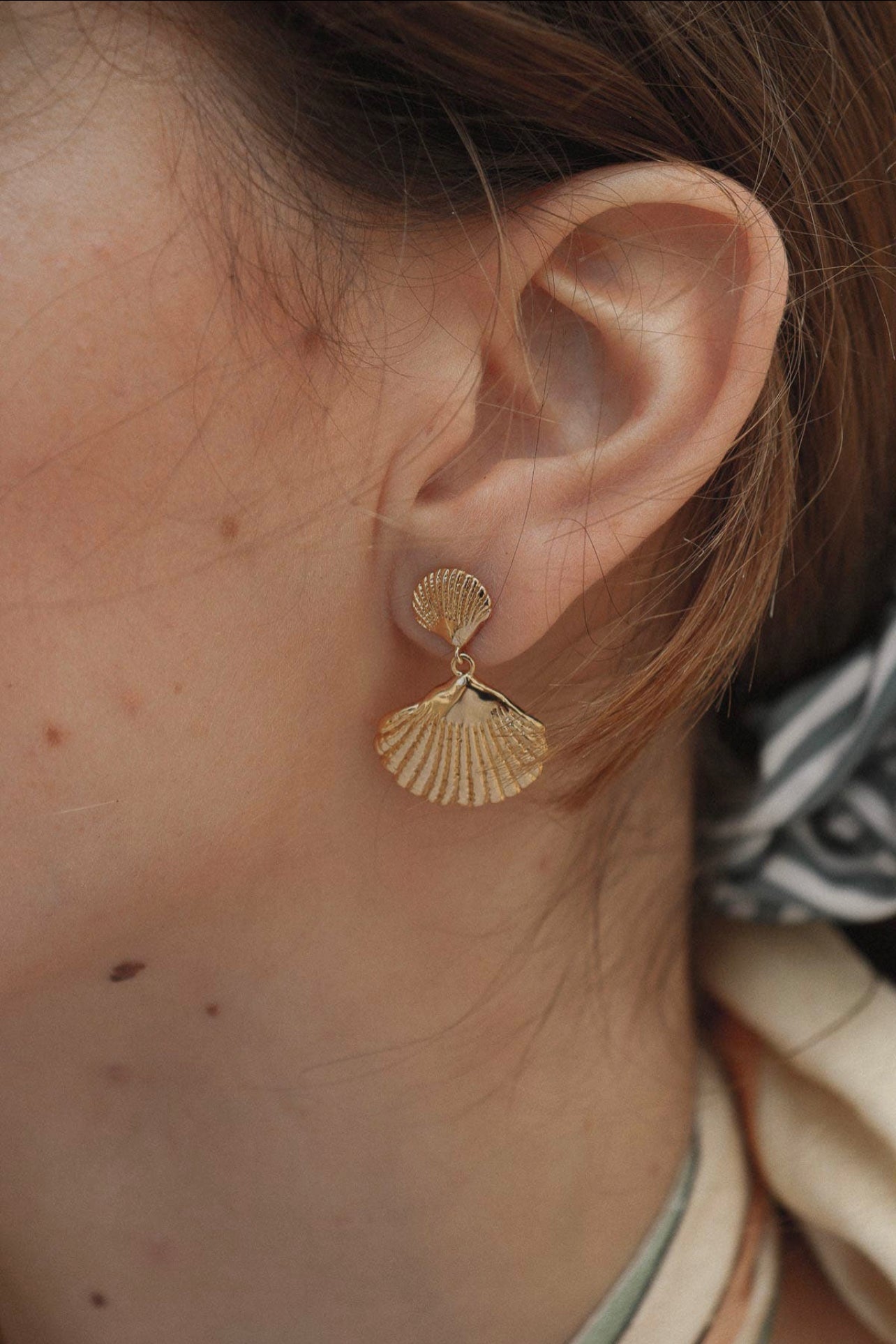 Gold Shell Earrings